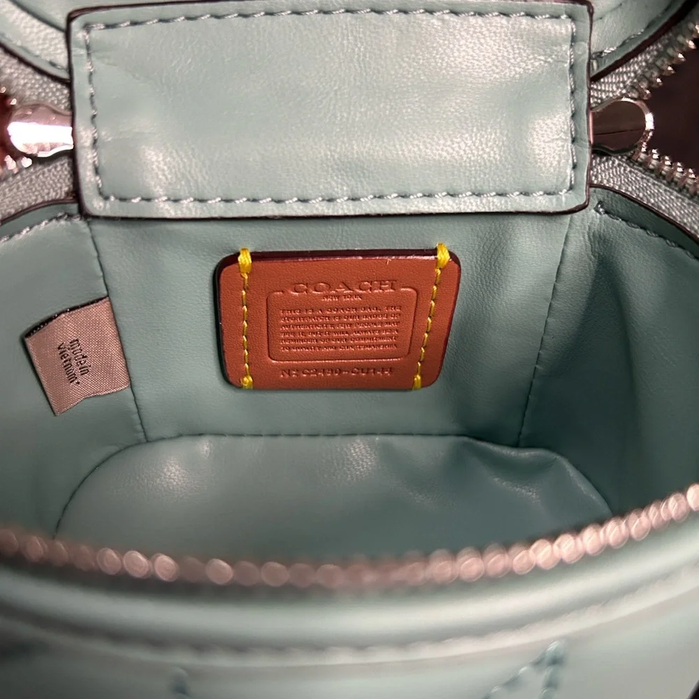 Coach Mini Bag in Teal with Silver Accents - Picture 6 of 11
